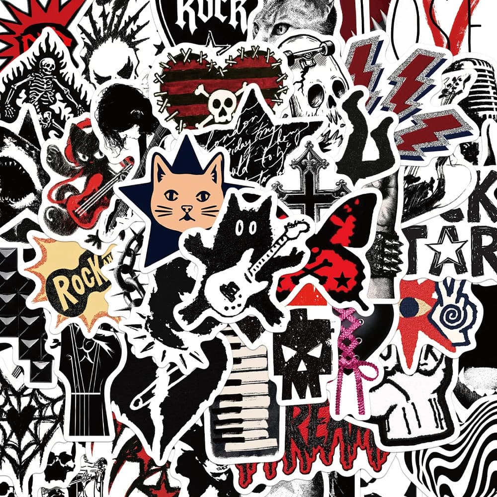 10/30/50pcs Dark Punk Subculture Graffiti Stickers Retro Y2K Gothic Aesthetic Sticker DIY Luggage Skateboard Phone Cool Decals