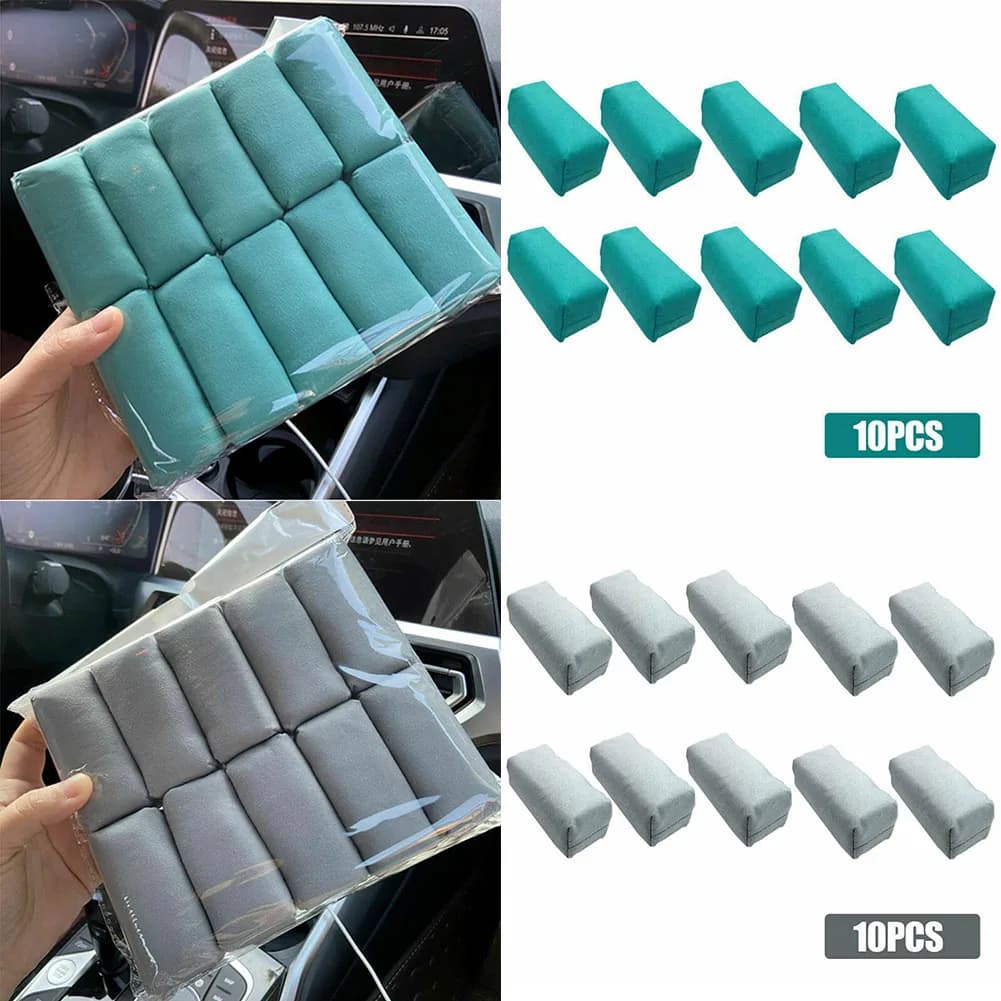 Applicatore in spugna scamosciata per dettagli auto da 10 pezzi con rivestimento in ceramica nuovo per auto strumento per la pulizia del blocco di ceretta per vernice