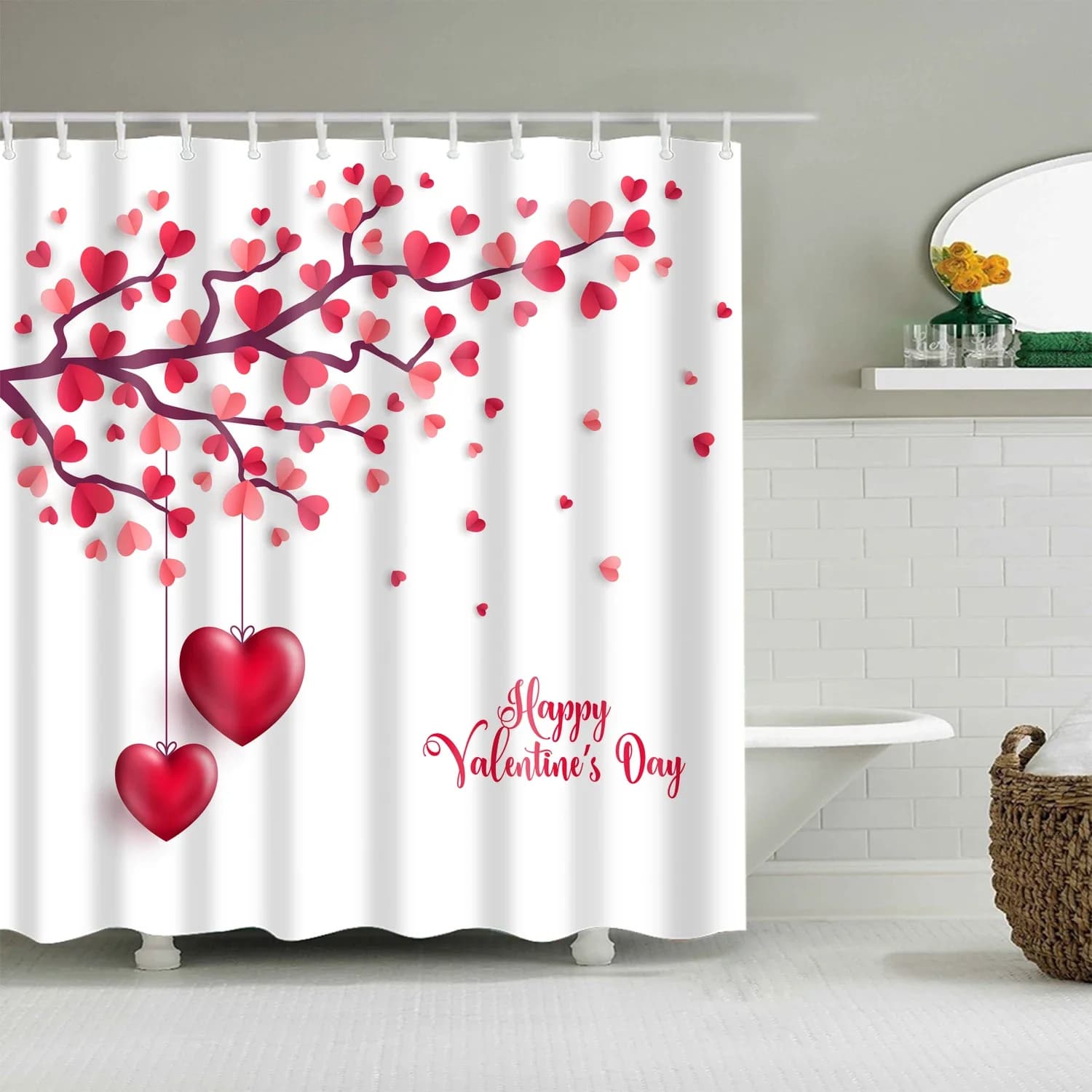 Tenda da doccia fata dei fiori Cartoon Fiore Farfalla Ragazza Tenda da bagno impermeabile per bagno Vasca da bagno Copertura da bagno 12 ganci