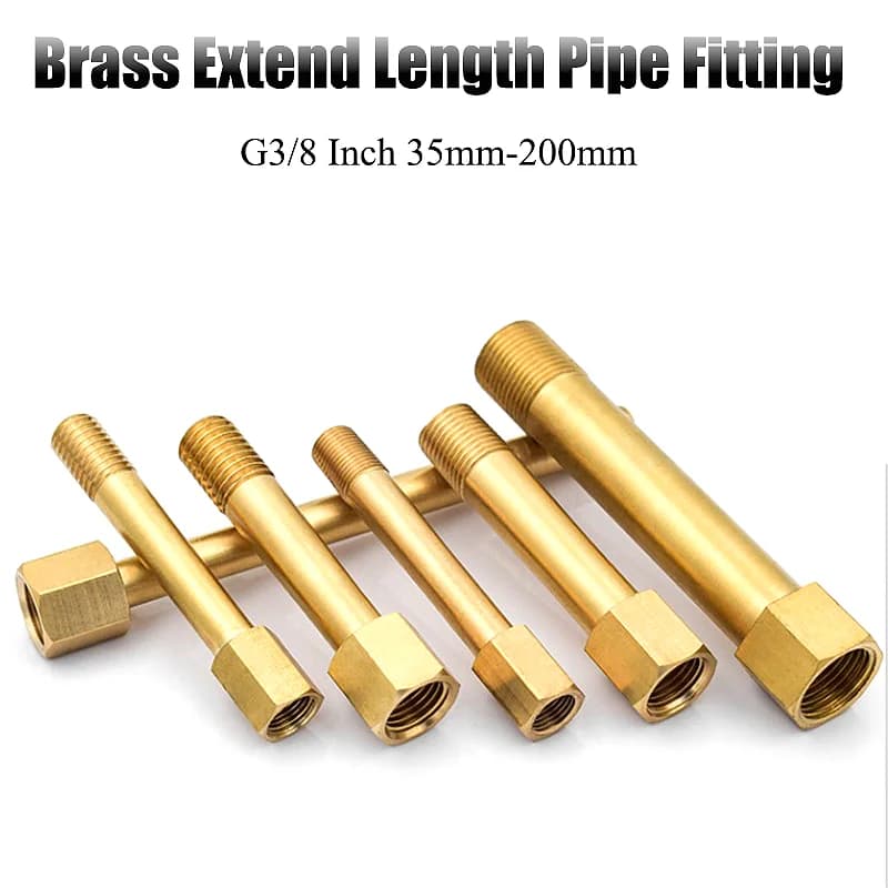 3/8 "35mm-200mm raccordo per tubi in ottone lunghezza di estensione femmina x connettore maschio rame dritto BSP giunto adattatore giardino d'acqua