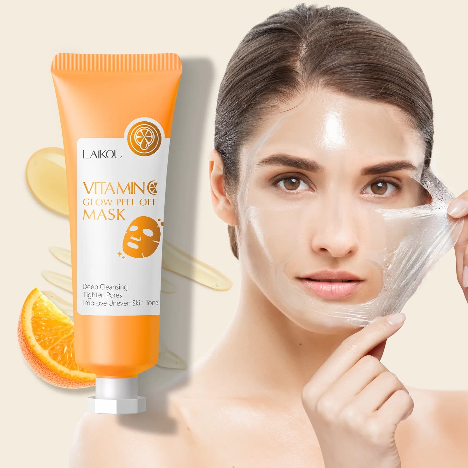 LAIKOU Vitamin C Whitening Hydrating Face Mask Removal of Black Points Anti Rugs Moisturizing Peeling for Face Masks Skin Care