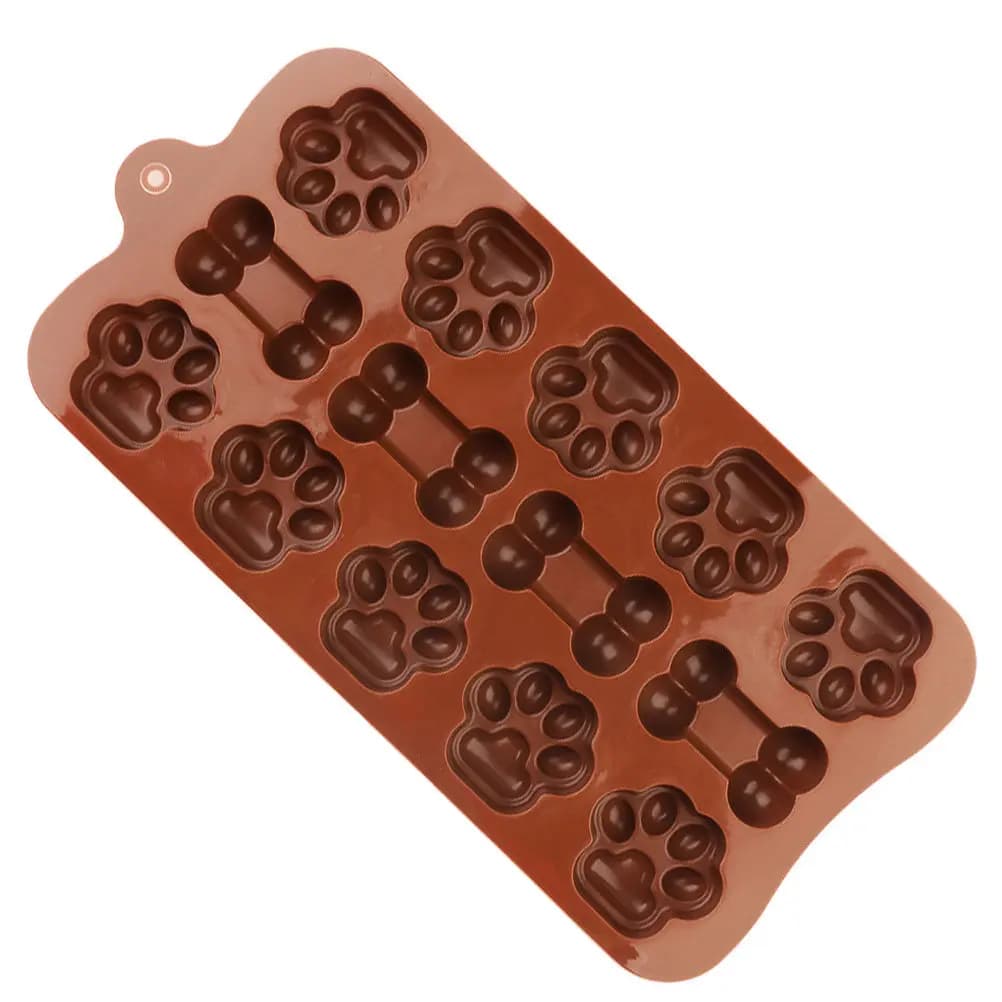 2-Pack Silicone Chocolate Mold Paw Bone Shape DIY Baking Mold for Cookies Cakes Candy Ice Cubes Non-Stick Easy Demold Baking