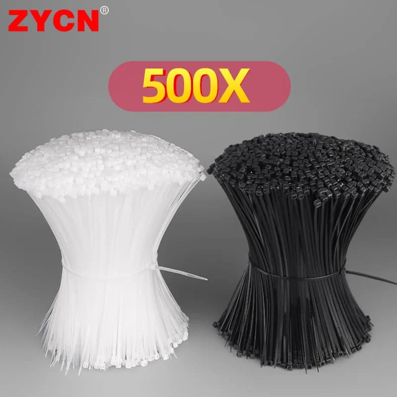 500/200/100 pezzi fascette in nylon di plastica autobloccanti 1.9/2.7mm cinghie per cavi anello di fissaggio regolabile Home Office filo Zip giardino