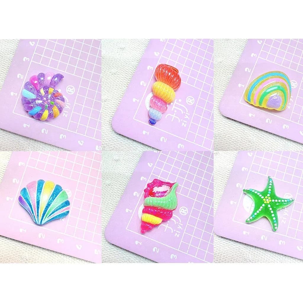 10 pz Accessori per Pittura Diamantata, Coperture Magnetiche a Forma di Stella Marina e Conchiglia, Colorate e Perlescenti