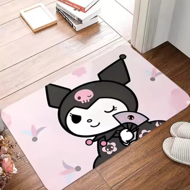Newest Cute Kuromi Carpet Fan Skull Butterfly Print Doormat Non Slip Quick Dry Cartoon Bedroom Bathroom Floor Mat