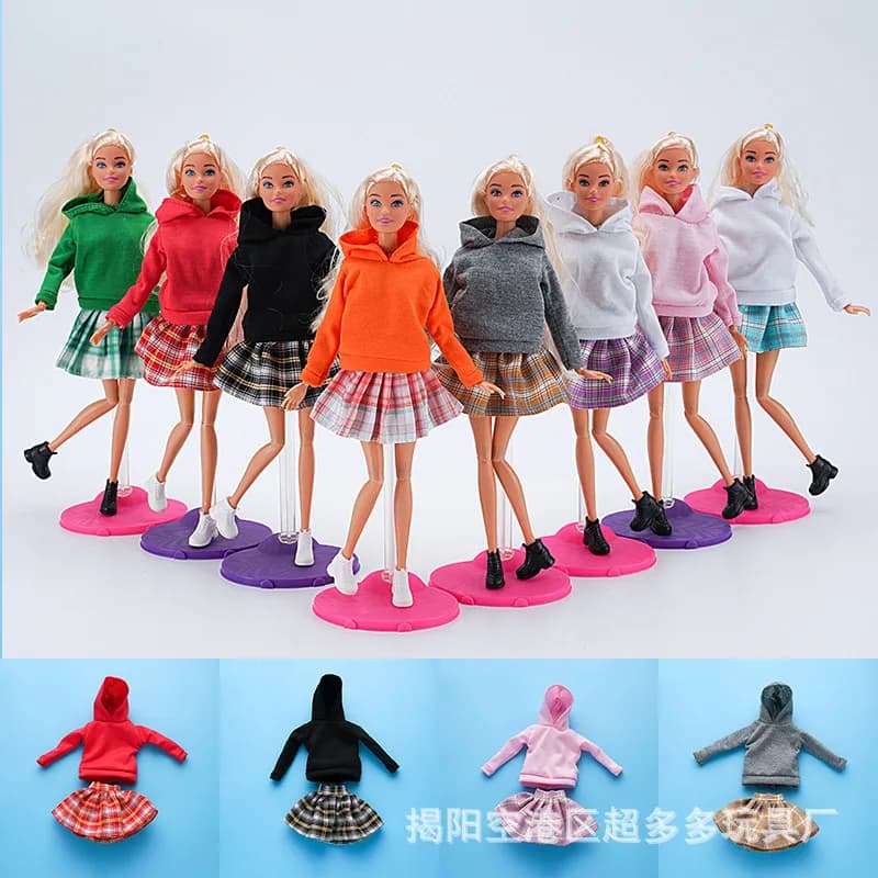 1/6 BJD Doll Clothes For Barbie Doll Outfits Puff Sleeve Shirt Skirt Shorts For Barbie Clothes 11.5" Dollhouse Accessories Toys