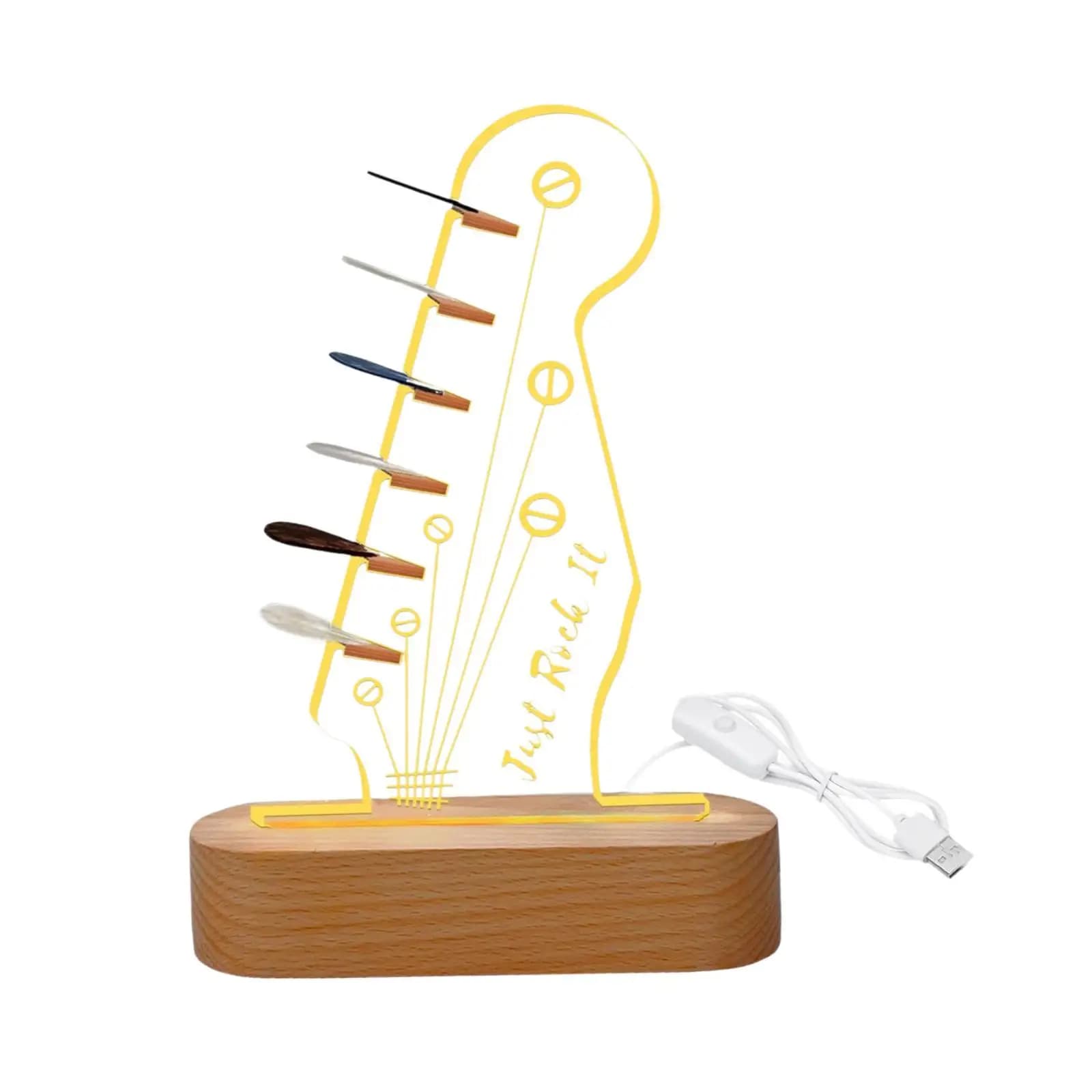 Supporto Luminoso per Plettri da Chitarra, Antiscivolo, in Acrilico, a Forma di Paletta, per Conservazione Plettri e Regali per Chitarristi