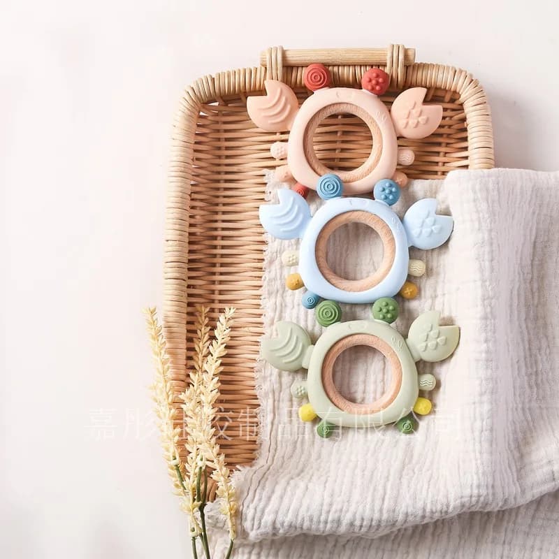 Giocattolo per la dentizione in silicone per bambini, giocattoli da masticare senza BPA, massaggiagengive per neonati rinati, sollievo lenitivo delle gengive, sensoriale da masticare per neonati