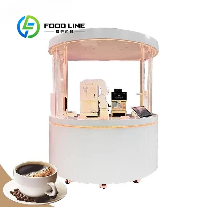 Custom Professional Automatic Machine for Espresso Coffee with 6 Axis Robotic Arm for Commercial Use