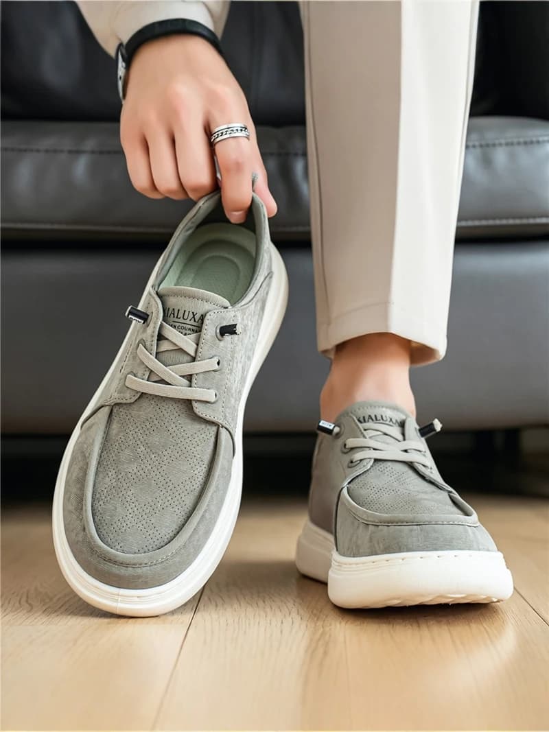 Men's Summer Ice Silk Slip-On Work Shoes Casual Canvas Sneakers Breathable Fashionable All-Match Low Top Rubber Outsole