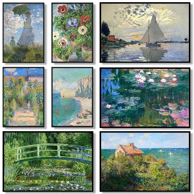 1pcs(No frame) Claude Monet Water Lilies Classical Garden Landscape Posters and Prints Canvas Printing Wall Art Picture for Livi