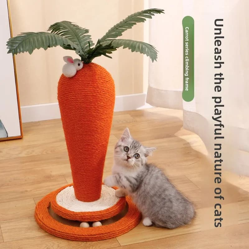 CXX vertical sisal cat scratching board climbing pillar carrot scratching board colored cat turntable
