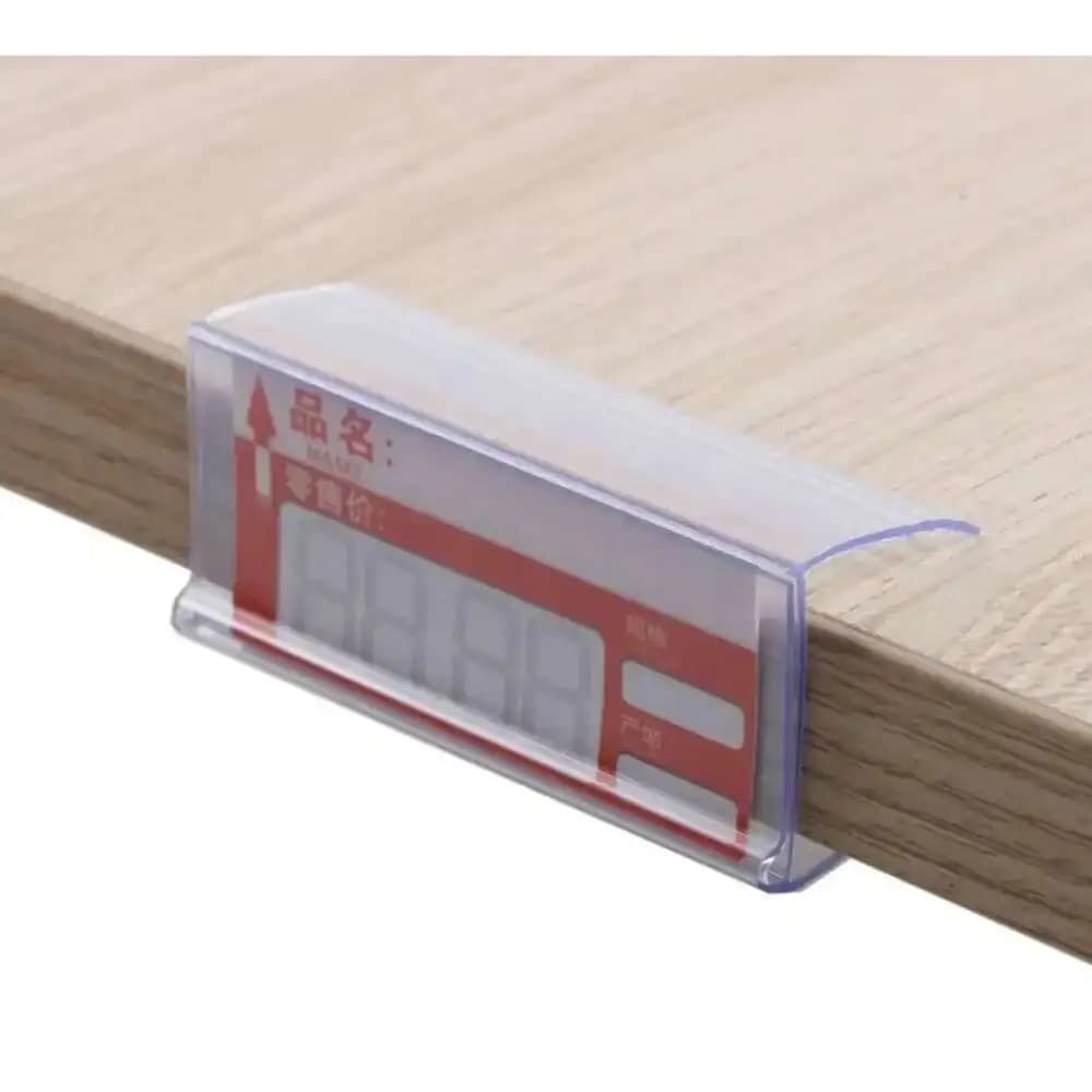 Striscia di clip per cartellino del prezzo Organizzazione scaffali Inventario del negozio di stoccaggio Porta etichette per scaffali in legno di plastica riutilizzabile durevole e riutilizzabile