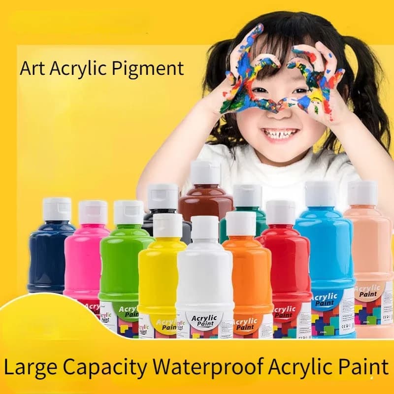 100/250/500ml Large Capacity Waterproof Acrylic Paint DIY Handmade Graffiti Gypsum Wall and Stone Painting Art Acrylic Pigment