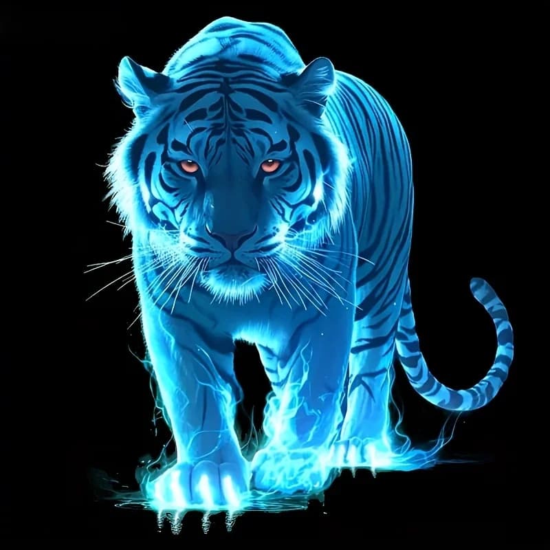 1pc Creative Fantasy Blue Tiger Motorcycle Stickers Durable Vinyl Material Easy to Install Suitable for Motorcycles an