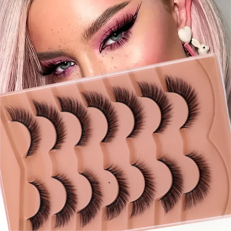 7 pairs of Cat Eye eyelashes, fake cat eye eyelashes, fake eyelashes, natural appearance, perfect for everyday use