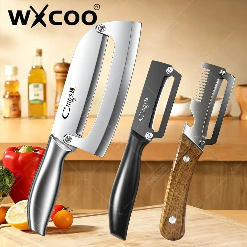 Coltello Pelapatate da Cucina per Frutta e Verdura, Coltello da Taglio in Acciaio Inossidabile per Pelatura, Apribottiglie, Utensile Specifico per Cucina