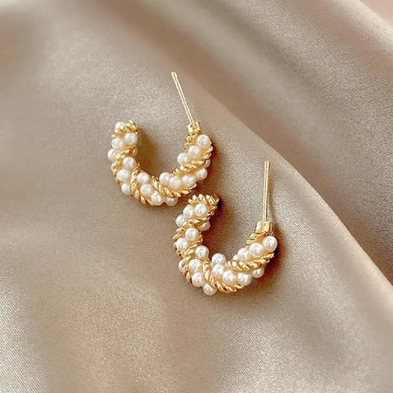 Orecchini a perla da donna, eleganti, vintage, dal design unico, sofisticati, gioielli di tendenza
