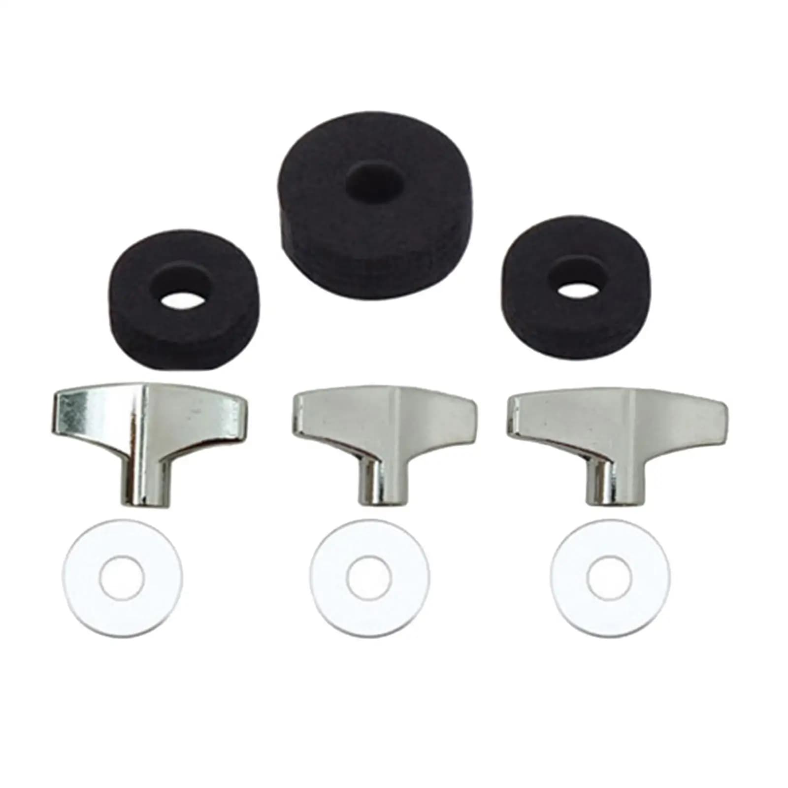 Set di Accessori per Batteria: Pad in Feltro, Rondelle in Plastica e Metallo, Smorzatori per Strumenti a Percussione per Kit Batteria Standard