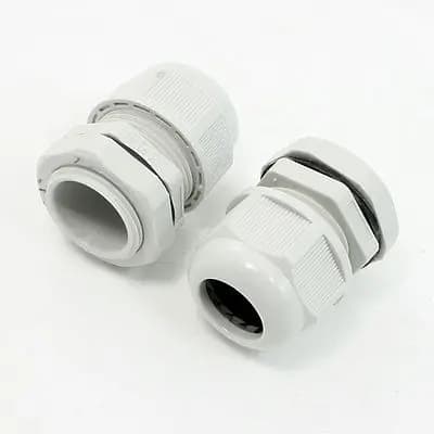 Cavo in plastica dura grigio-bianca tipo PG21, cavi fissi impermeabili, pressacavi, 2 pezzi