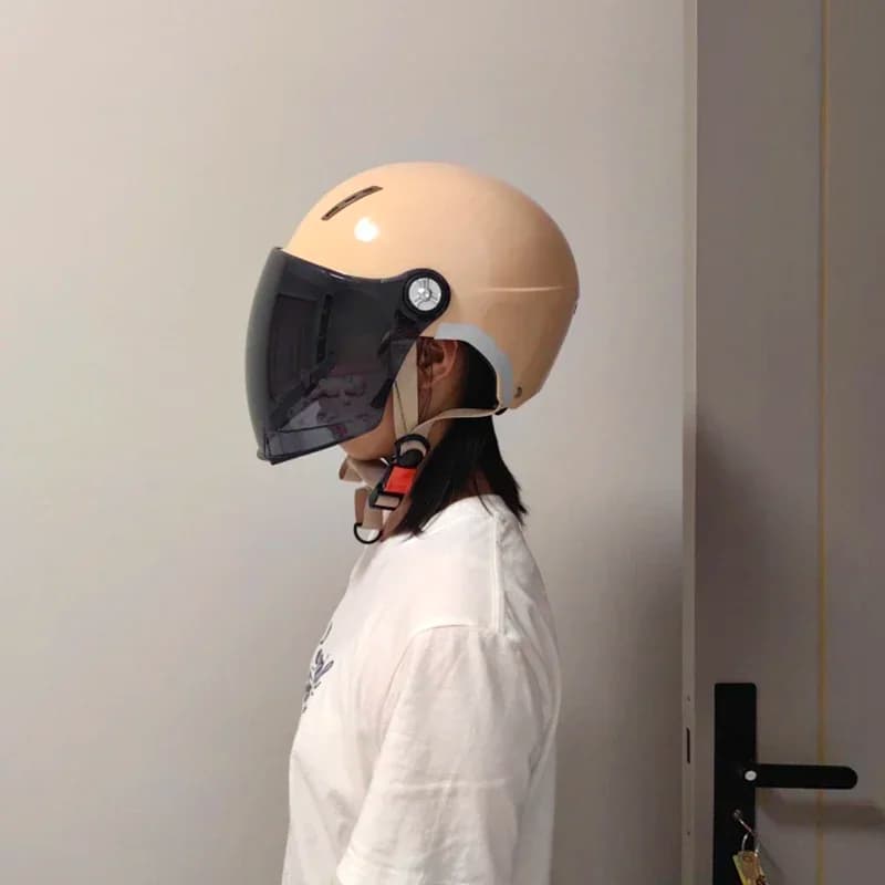 2025 Men's Bike Helmet Woman Motor Electric Scooter Bike Helmet Open Half Helmet Safety Hat Bicycle Cap with Glasses