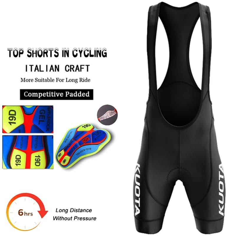 KUOTA Cycling Shorts for Men, Outdoor Clothing, Convenient for 7 Hours Guide, Padded, Breathable, for MTB