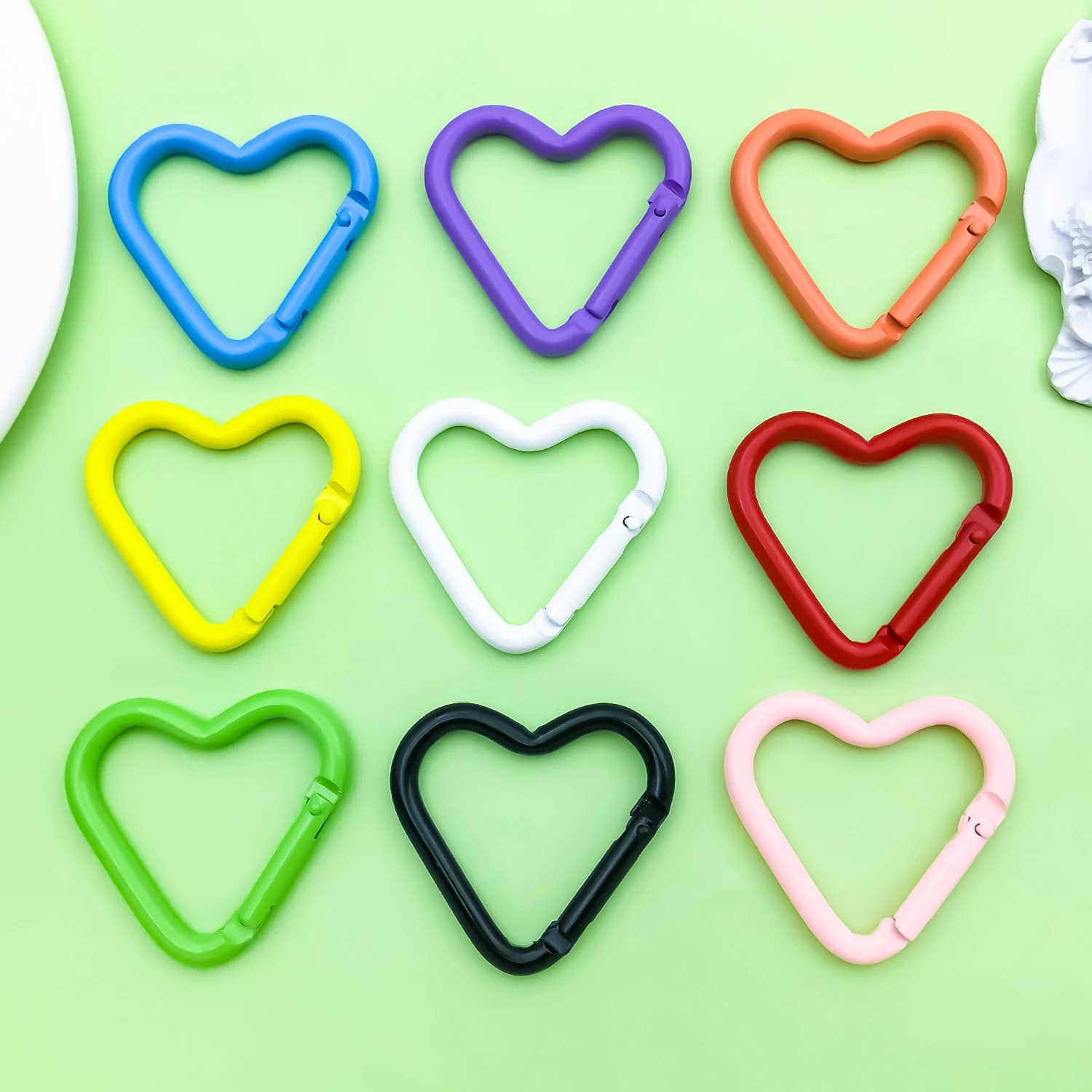 10pcs 41x44mm Alloy Colorful Peach Love Heart-Shaped Keychain Suitable For DIY Handmade Handbag Key Holder Jewelry Ornament