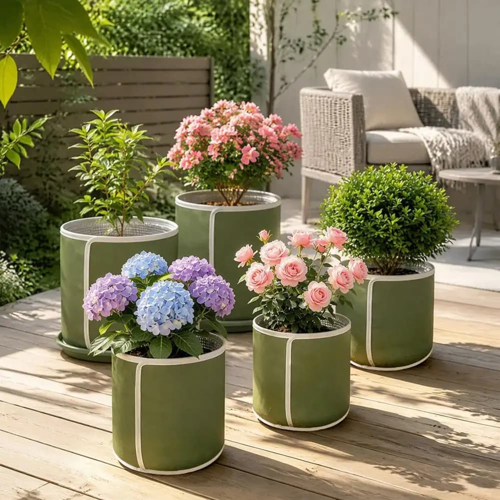 3Pcs Plant Pot Insulation Flower Pot Insulation Sleeve With Elastic Band Aluminum Foil Material