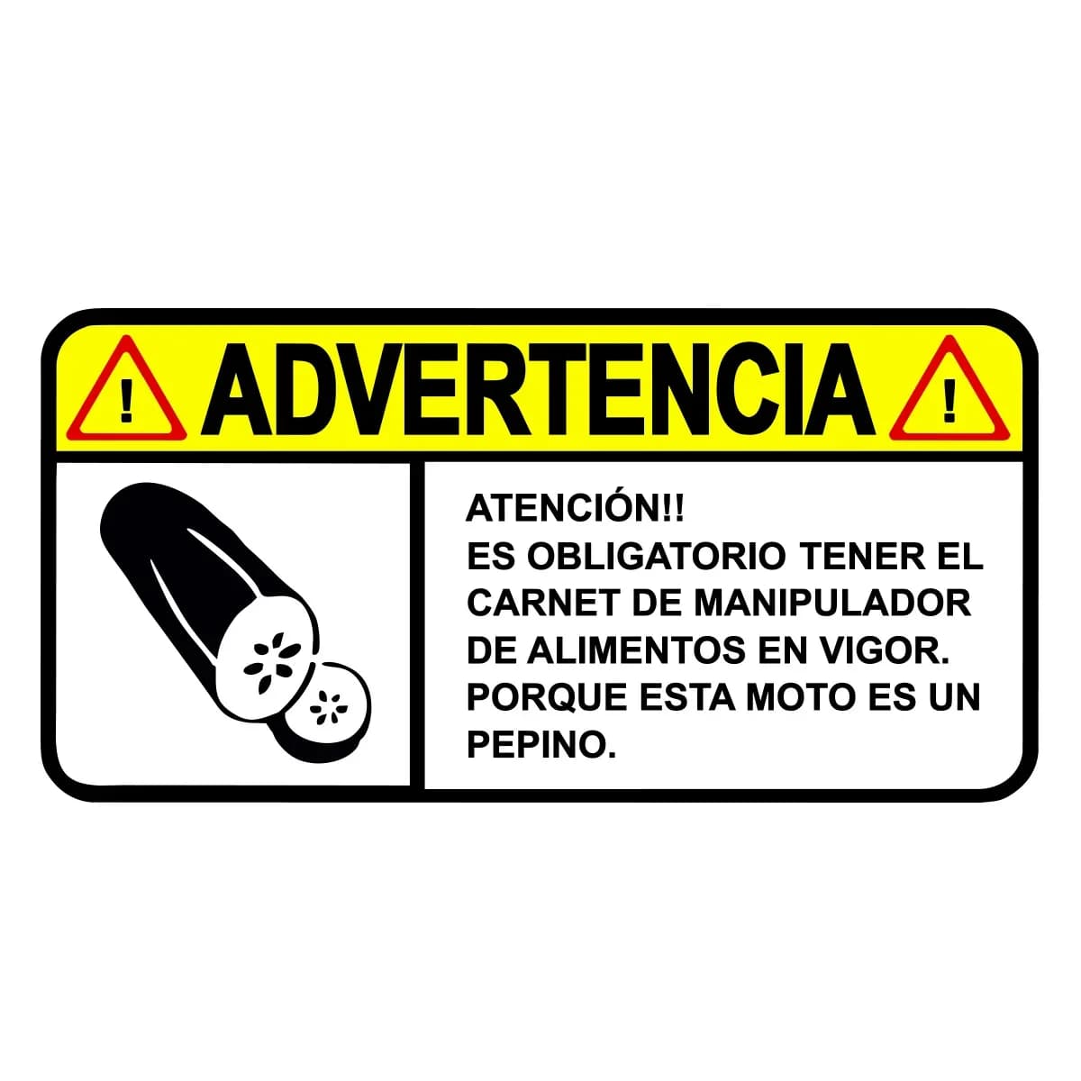 Funny sticker for cucumbers - Decalcomania in waterproof vinyl for car window, bumper, motorcycle, helmet