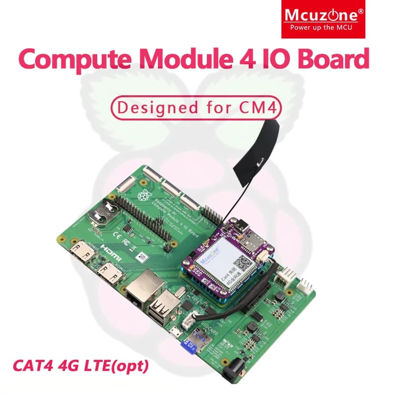 Scheda IO Raspberry Pi Compute Module 4, BCM2711, una piattaforma di sviluppo per dissipatore di calore CM4, modulo 4G LTE, scheda IO CM4