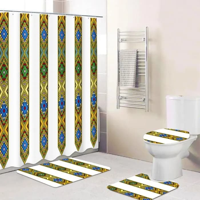 Hot Sale Bath Set With Shower Curtain for Habesha Tilet