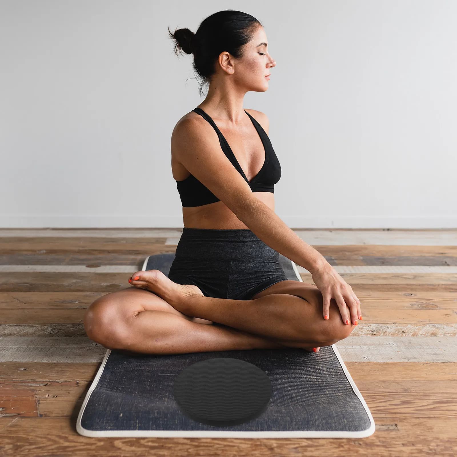 2 Pezzi Cuscini per Ginocchia da Yoga Spessi e Rotondi in TPE Ecologico, Supporto per Mani, Polsi, Gomiti, Spalle, Pilates, Allenamento all'Aperto, Sollievo dal Dolore