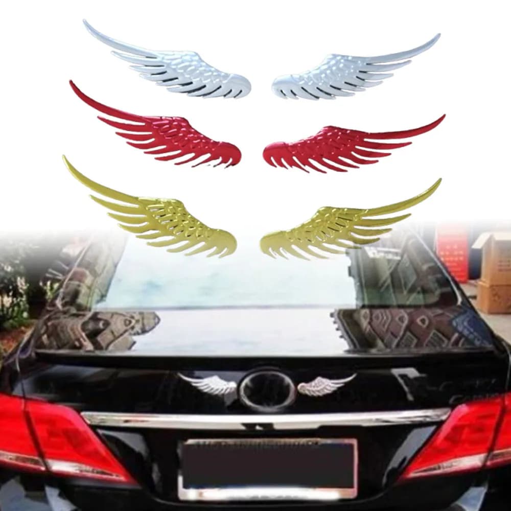 Nastro rosso Personalità dorata Ali d'angelo creative Decalcomania per auto Decorazione per bagagliaio di un'auto Ali Kit per carrozzeria accessori per decalcomanie per auto