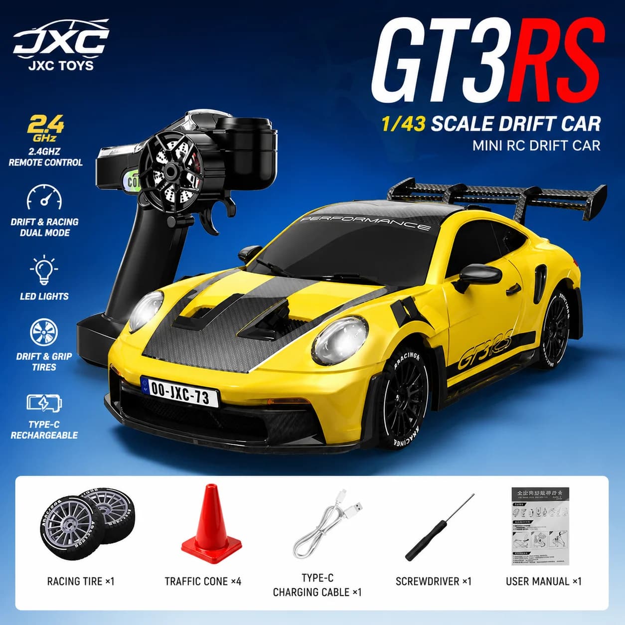 1/16 Scale 4WD RC Drift Car High Speed 2.4G Remote Control Smoke Spray Racing Vehicle RTR Electric Toy for Boys And Adults