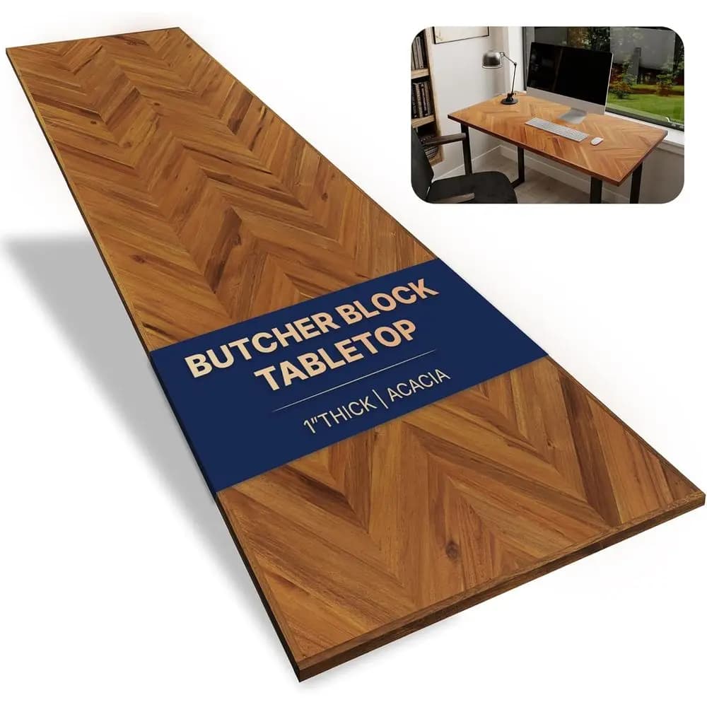55x28 Inch Solid Wood Table Top - 1 Inch Thick, Suitable for Butcher Block, Standing Desk, Office Table, Workbench, DIY Furnitur