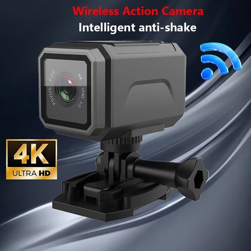 Telecamera sportiva HD 4K Wireless Wi-Fi Outdoor Impermeabile Anti-shake Registratore ciclistico multifunzione Action Cam Schermo LCD da 1,3 pollici