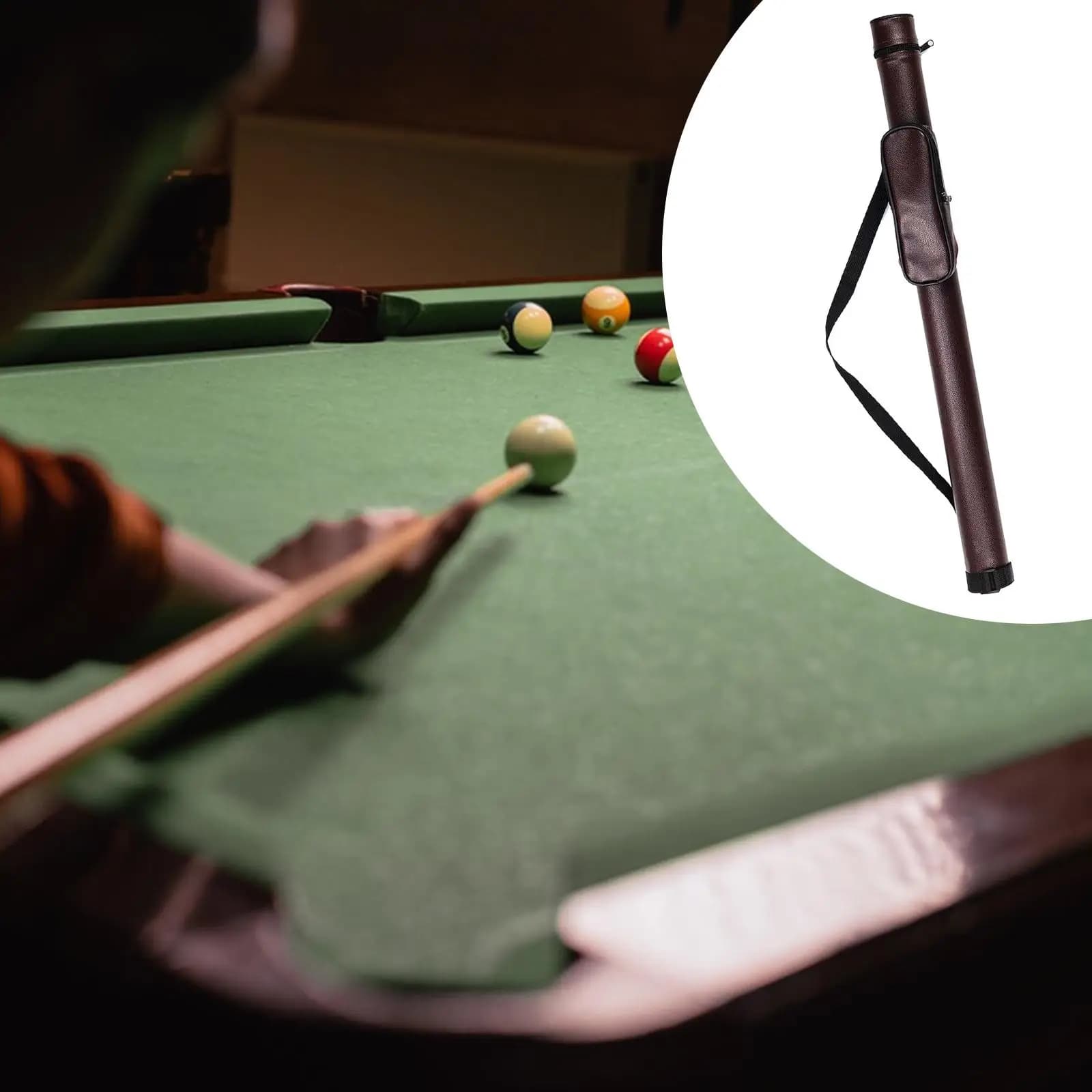 Custodia Morbida in Pelle PU per Stecca da Snooker 1/2, Borsa Portatile per la Manutenzione della Stecca da Biliardo