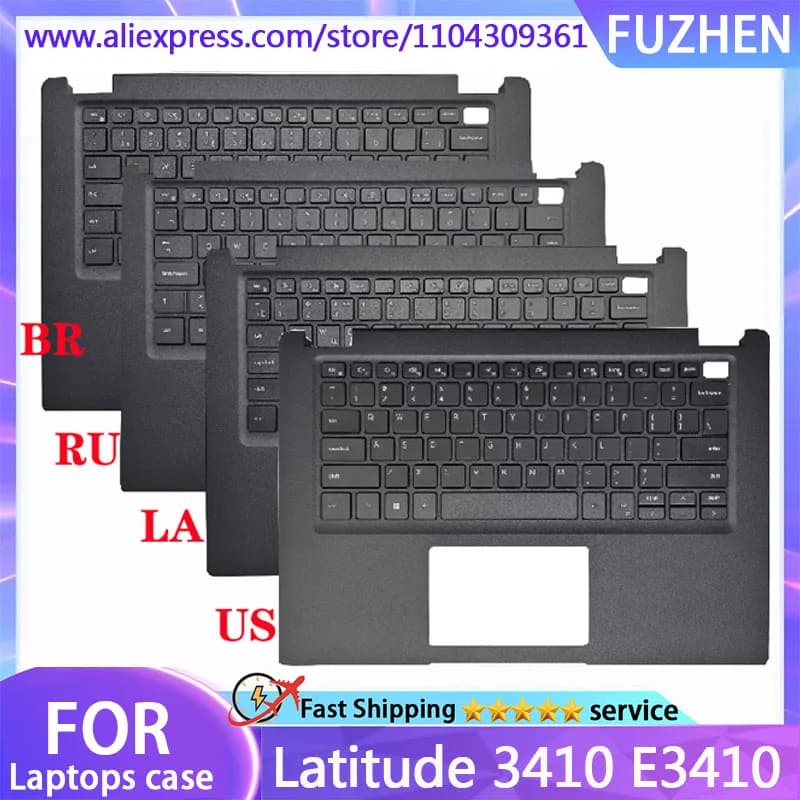 New For Latitude 3410 E3410 Laptop Palm Pad Keyboard/Palm Stand Cover US/LA/BR/RU Keyboard/000MC2P