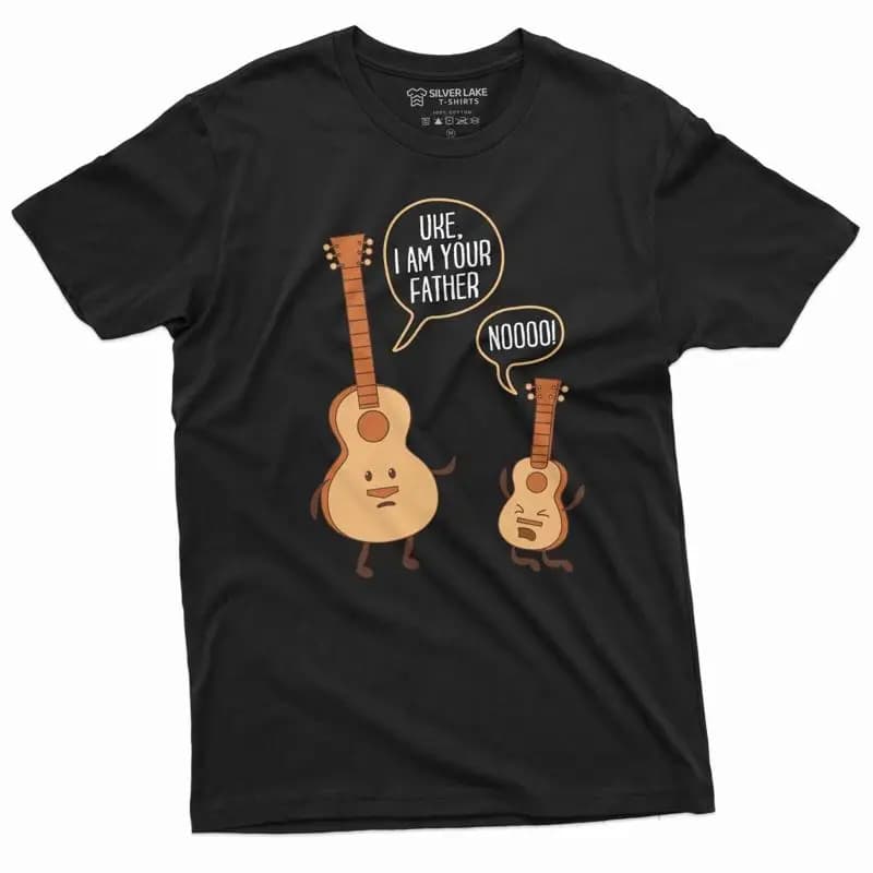 Maglietta da uomo con chitarra, divertente ukulele, regali per chitarristi, sono il tuo padre