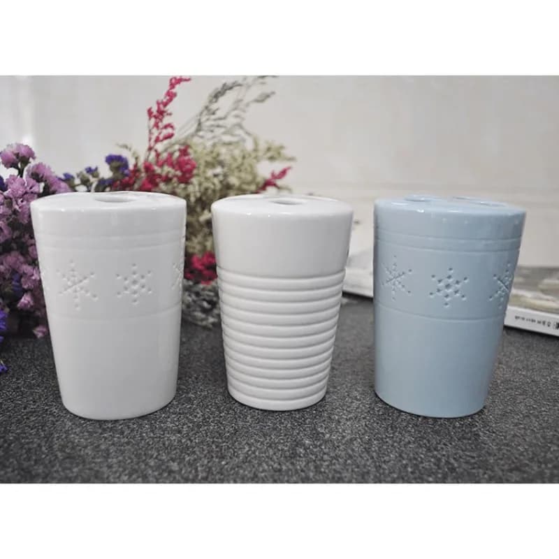Porta spazzolino da denti in ceramica Bone China per uso domestico in hotel