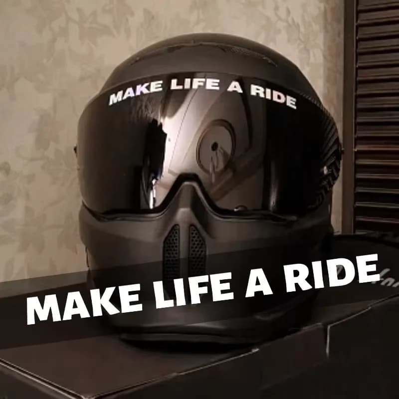 MAKE LIFE A RIDE Adesivi per casco moto Moto Serbatoio Scooter Decorazioni per il corpo Decalcomanie in vinile antiolio per SUZUKI YAMAHA KTM BMW