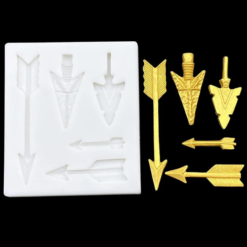 Arrow Punta di freccia Stampo per zucchero in silicone Strumenti per decorare torte fondente Caramelle Argilla Biscotto Cupcake Stampo per cottura al cioccolato