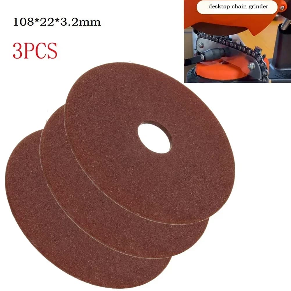 3 pezzi mola disco abrasivo 108*3.2*22mm ruota per affilare per motosega affilatrice smerigliatrice lucidatura 3/8 "404 utensili a catena