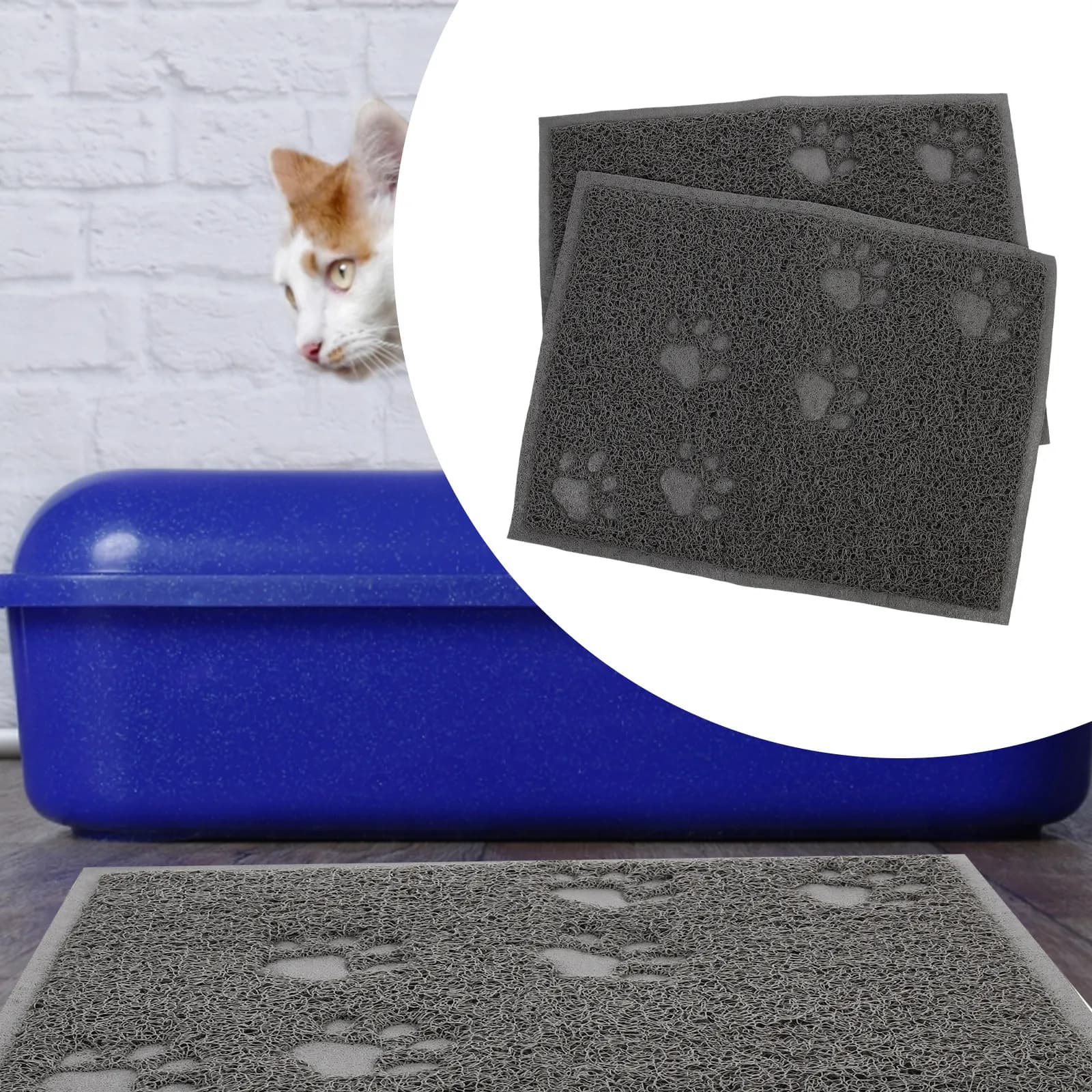Tappetino per lettiera, tappetino per gatti, tappetino igienico per gatti in PVC, tappetino per animali domestici