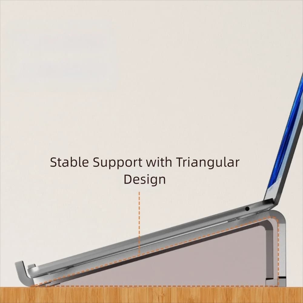 Supporto per laptop pieghevole in lega di alluminio Staffa per notebook con dissipazione del calore regolabile Aumenta l'altezza antiscivolo