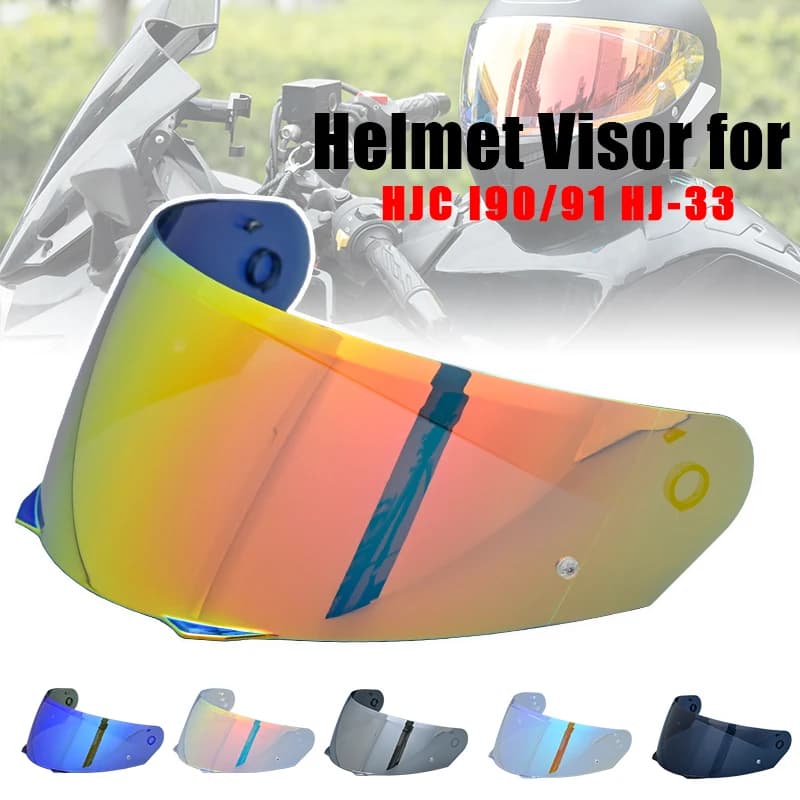 Per HJC I90/91 Scudo per casco moto HJ-33 Visiera per casco Sostituzione Anti-UV Casco Moto Accessori per visiera colorata