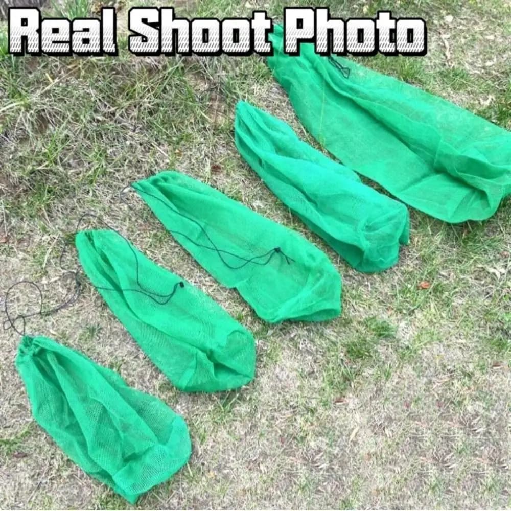 Borsa per rete da pesca in nylon leggero Filo pieghevole verde Gabbia per pesci pieghevole Pesca con gabbia per pesci verde