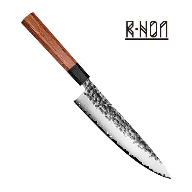 RHON 8inch Hand Forged Chef Knife 3Layer Compostied Japanese Kitchen Cooking Chefs Slicing Meat Cutting Vegetable Utility Knives