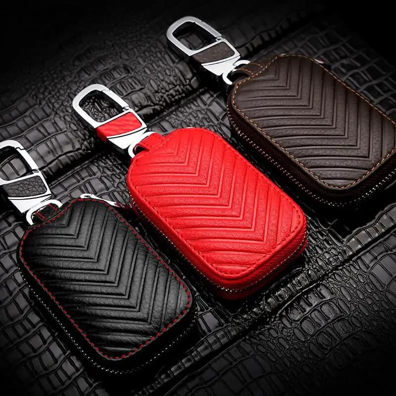 Universale V Grain Leather Smart Flip Remote Car Key Fob Shell Case Cover Holder Bag Pouch Wallet Protector portachiavi Organizer