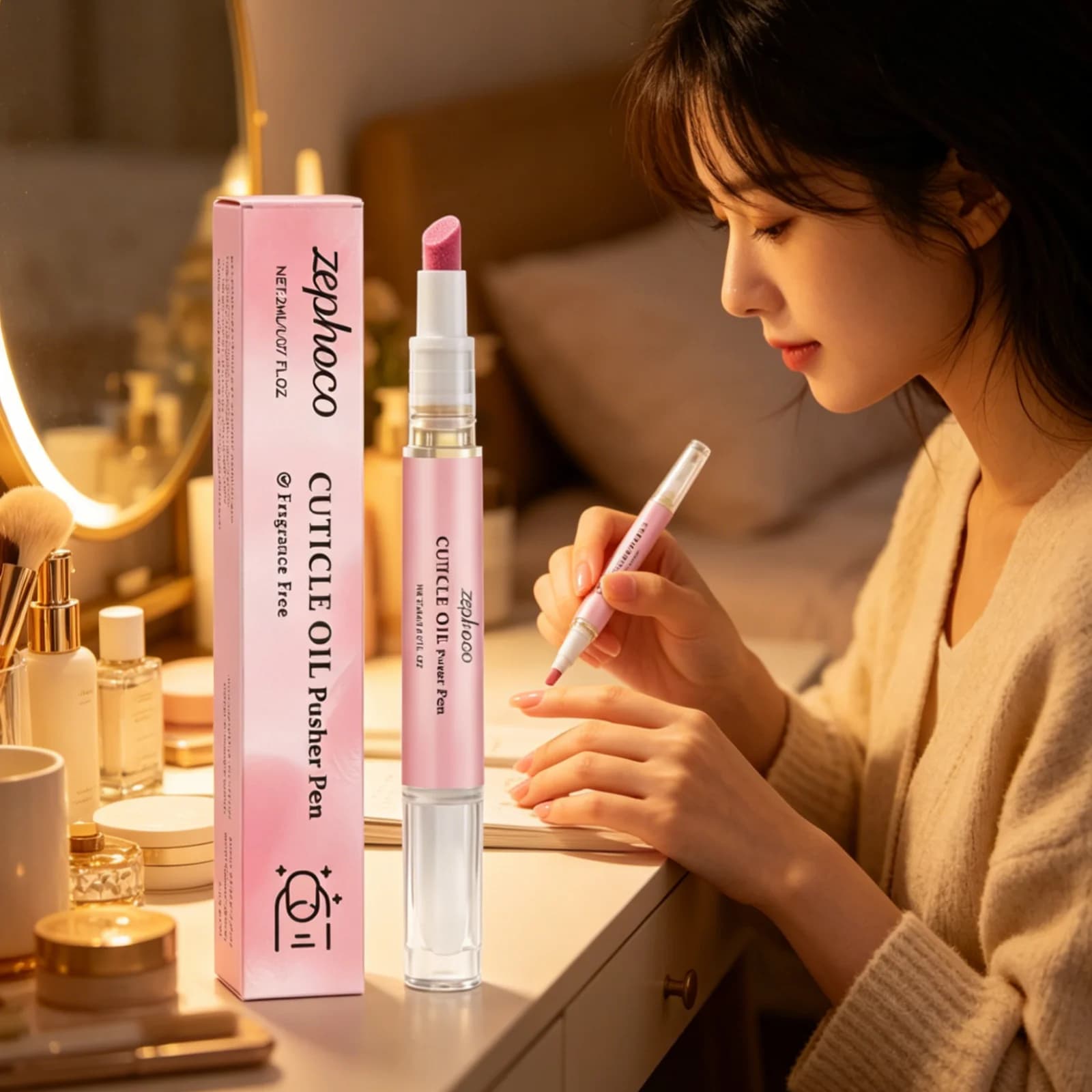 Zephoco Cuticle Oil Pusher Pen Nail Protection Long Lasting Moisturizing Deep Nourishing Repair Damaged Nails Cuticle Care Pen